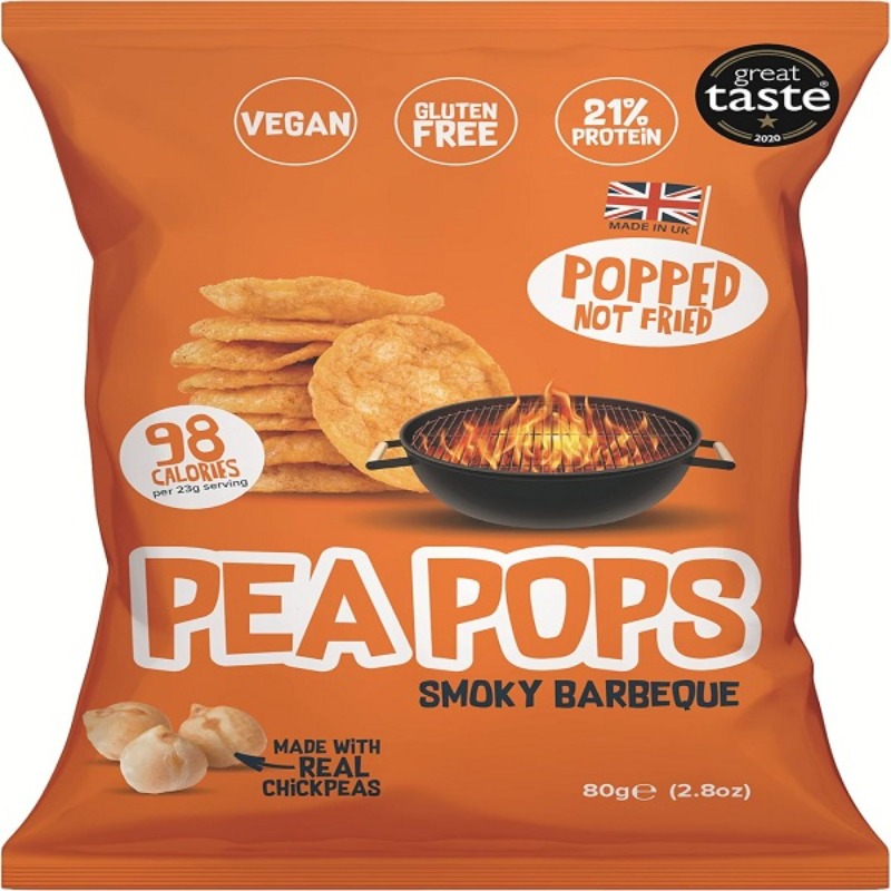 Pea Pops Healthy Chickpea Crisps - Low Calorie, Gluten Free, Plant-based Protein Snacks that are Popped